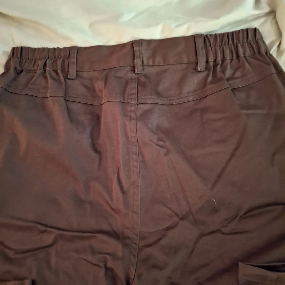 ELCC Women's Brown Wide-Leg Pants with Gold Accents